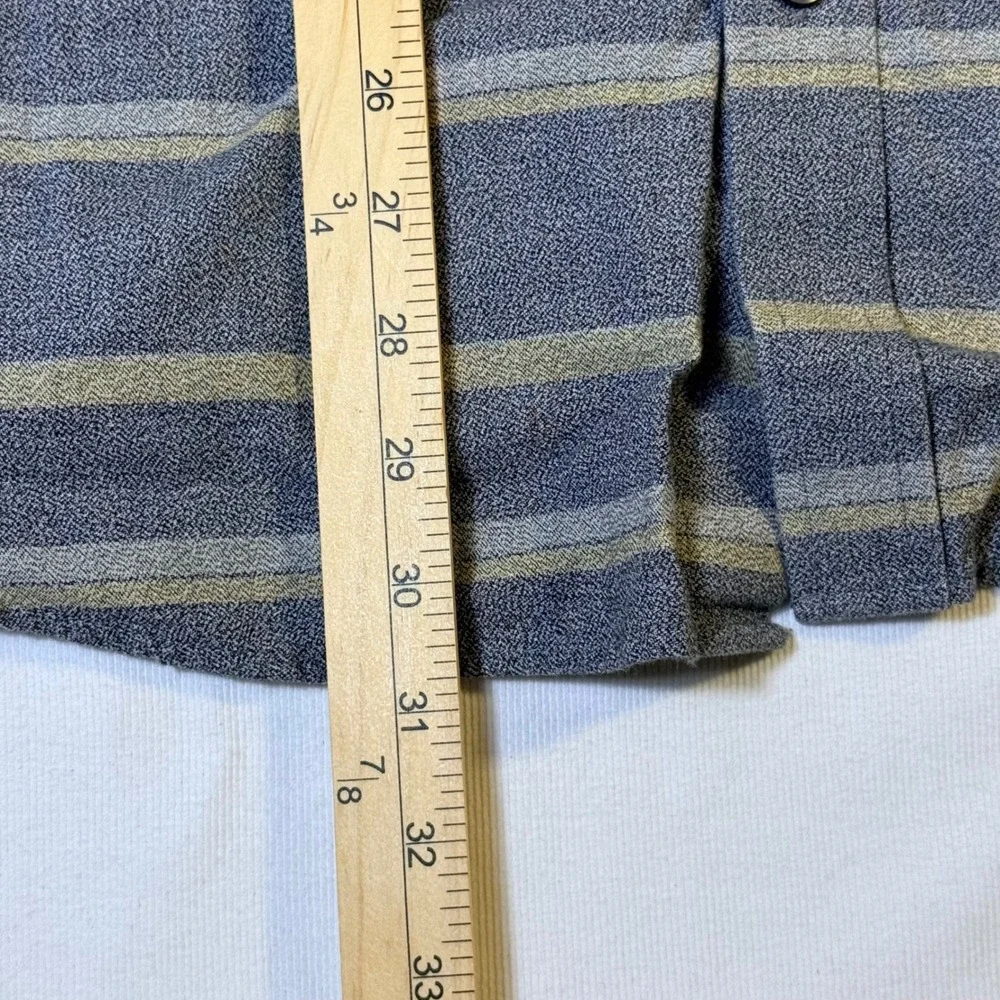 Banana Republic Shirt XL Gray Tan Striped Soft Wash Tailored Slim Fit Cotton